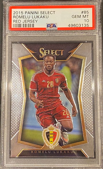 Romelu Lukaku 2015 Panini Select Red Jersey PSA 10