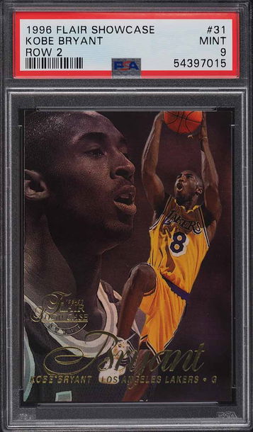 1996 Flair Showcase ROW 2 KOBE BRYANT PSA 9