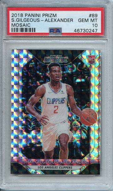 Shai Gilgeous Alexander Gilgeous-Alexander Mosaic Prizm PSA 10 NEP