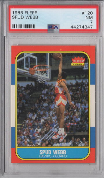 1986 Fleer Spud Webb PSA 7