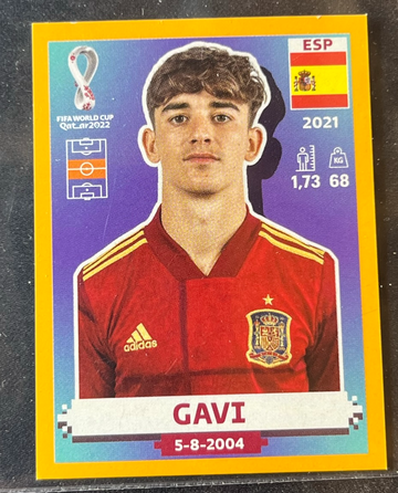 2022 World Cup Sticker Gavi Gold US Online Exclusive