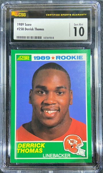 1989 Score ROOKIE Derrick Thomas CSG 10 GEM MINT Low POP!