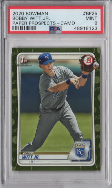 2020 Bowman Bobby Witt Jr. Camo PSA 9