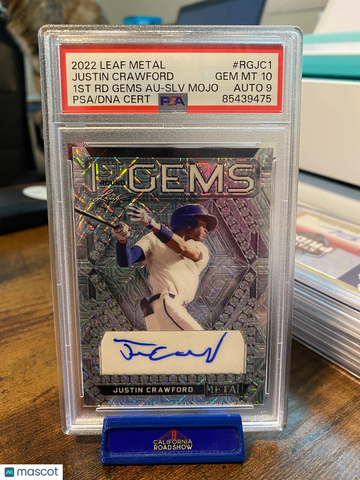 2022 Leaf Justin Crawford #RGJC1 Silver Mojo PSA 10 Leaf Auto 9