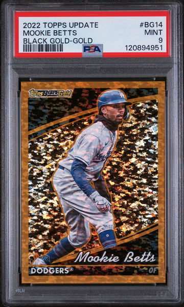 2022 Topps Update Black Gold Gold Mookie Betts #BG14 /75 PSA 9