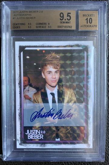 2011 Panini Bieber 2.0 Justin Bieber Holo Auto BGS 9.5/10 Auto 