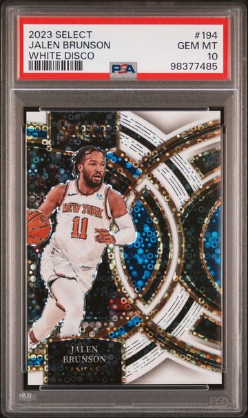 2023 Panini Select White Disco /75 #194 Jalen Brunson PSA 10