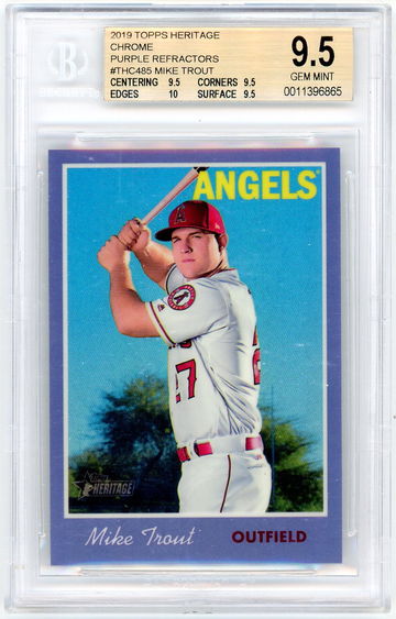 Mike Trout 2019 Heritage Purple Chrome Refractor BGS 9.5 Angels