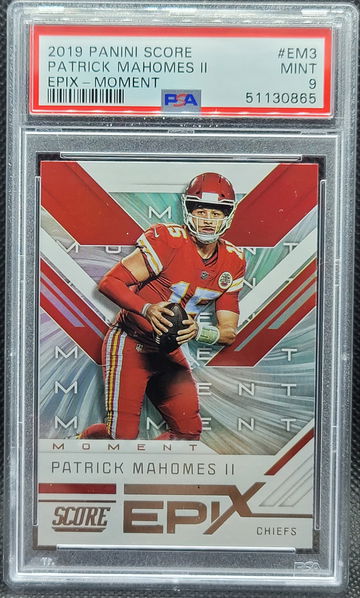 2019 Score Epix - Moment #EM3 Patrick Mahomes PSA 9 Kansas City Chiefs