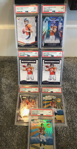 2019 Drew Lock 7-Card Rookie Lot (All Cards PSA Mint 9)