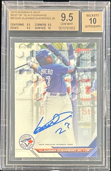 2016 Bowman's Best Vladimir Guerrero Jr. Rookie Auto BGS 9.5 TRUE GEM+ 