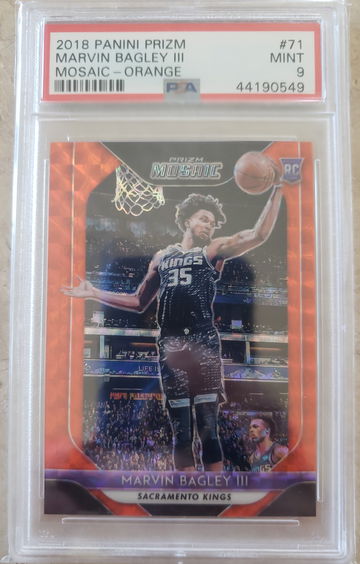 Marvin Bagley RC 2018 Mosaic Prizm Orange 73/99 PSA 9