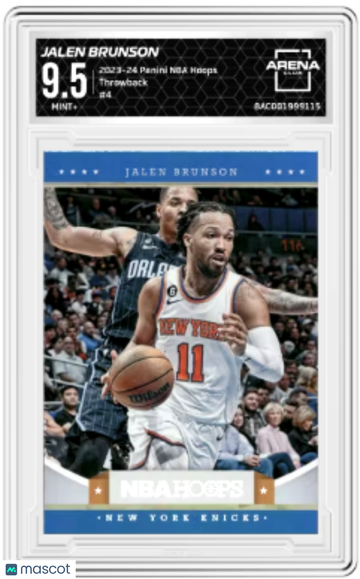 2023-24 Panini NBA Hoops Jalen Brunson #4 Throwback Arena Club 9.5