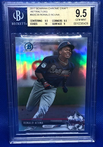 Ronald Acuna 2017 Bowman Chrome Draft Refractor BGS 9.5 GEM MINT
