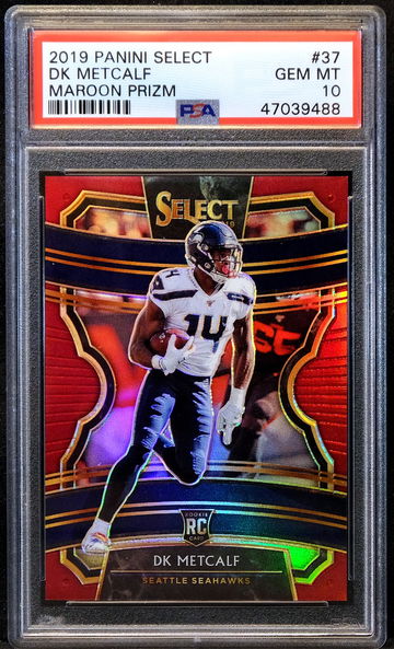 2019 DK METCALF ROOKIE RC 🔥 Select Concourse MAROON Prizm #/149 🔥 PSA 10 POP 6