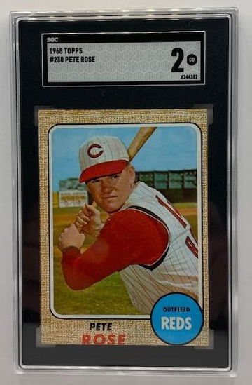 1968 Topps #230 Pete Rose Cincinnati Reds SGC 2