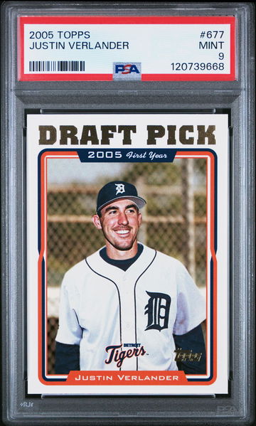 2005 Topps Draft Pick Justin Verlander #677 RC PSA 9