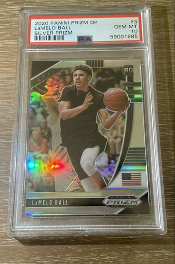 2020 Panini Prizm DP Lamelo Ball silver prizm psa 10