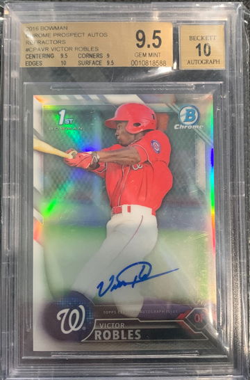 2016 Bowman Chrome Victor Robles Refractor BGS 9.5 auto 10