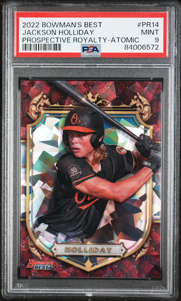 2022 Bowman's Best Prospective Royalty Atomic Refractor Jackson Holliday #PR-14 PSA 9