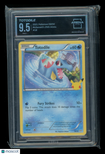 2021 Pokemon SWSH McDonald's 25th Anniv. Totodile Arena Club 9.5 #18/25