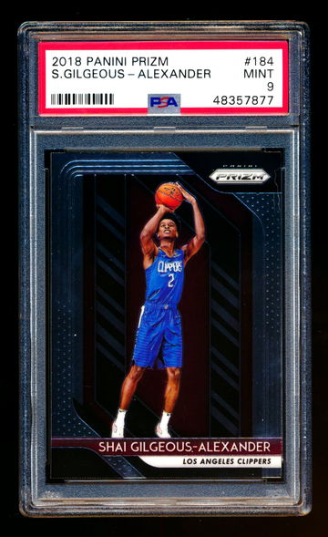 Shai Gilgeous Alexander 2018-19 Panini Prizm Rookie RC PSA 9 MINT (77)