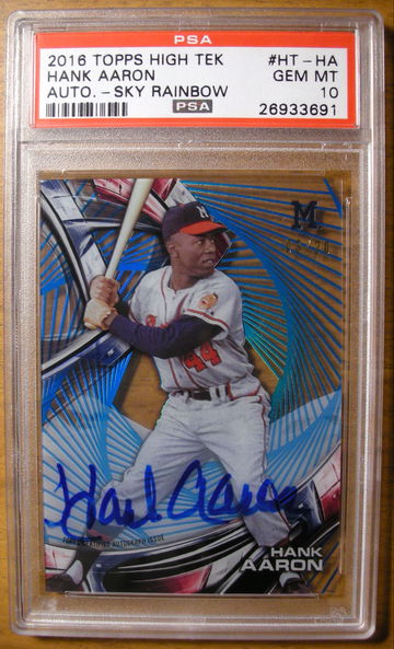 Hank Aaron 2016 Topps Tek Sky Rainbow Auto /20 PSA 10