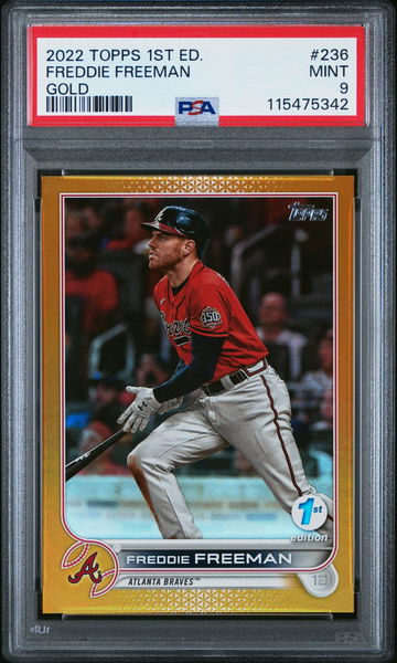 2022 Topps Series 1 1st Edition Gold Freddie Freeman #236 PSA 9