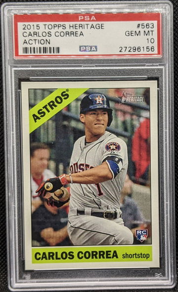 2015 Topps Heritage Carlos Correa #563 Action Variation PSA 10