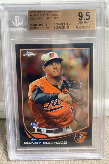 2013 Topps Chrome Black Refractor /100 Manny Machado RC BGS 9.5
