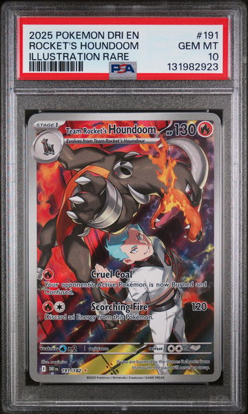 2025 Pokemon Scarlet and Violet Destined Rivals Illustration Rare Team Rocket's Houndoom #191 PSA 10