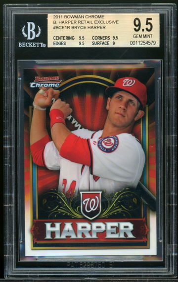 2011 Bowman Chrome Bryce Harper Retail Exclusive BGS 9.5 Gem-Mint
