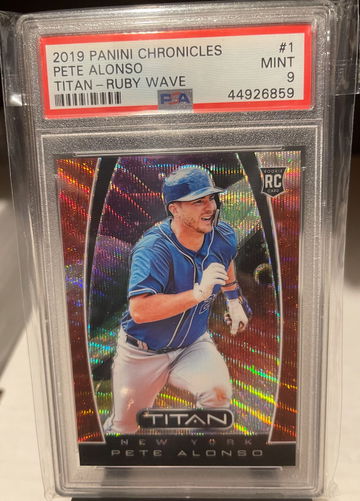 2019 Panini Chronicles Pete Alonso Titan- Ruby Wave 41/199