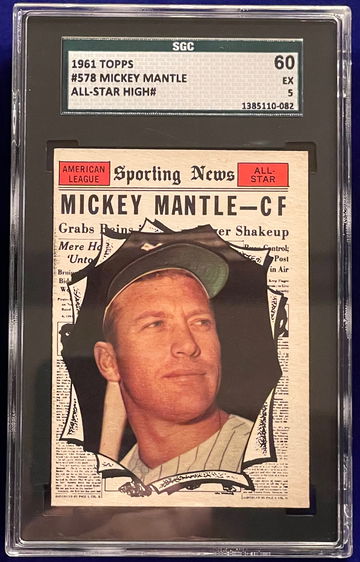 1961 Topps #578 Mickey Mantle All-Star SGC 5