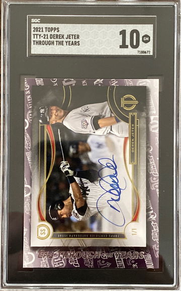 Topps TTY-21 Derek Jeter 1/1 Through The Years SGC 10 GEM MINT