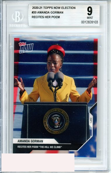 2020-21 TOPPS NOW ELECTION AMANDA GORMAN #20 RECITES HER POEM BGS 9 MINT