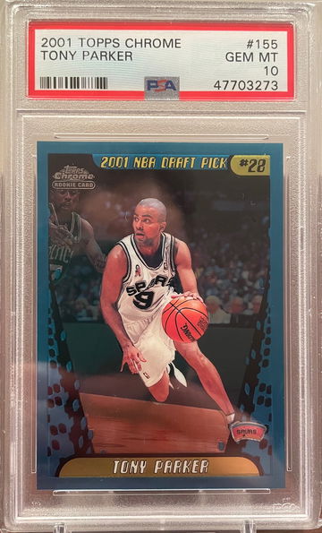 2001 topps chrome Tony Parker RC psa 10 super low pop