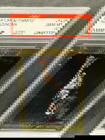 1997-98 SP Authentic #128 Tim Duncan PSA 10 Gem Mint RC Spurs