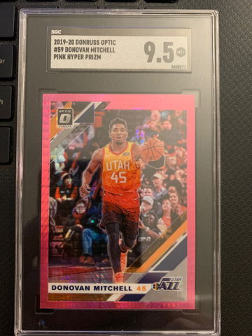 2019 Panini Donruss Optic Pink Hyper Prizm Donovan Mitchell SGC 9.5 Mint Plus