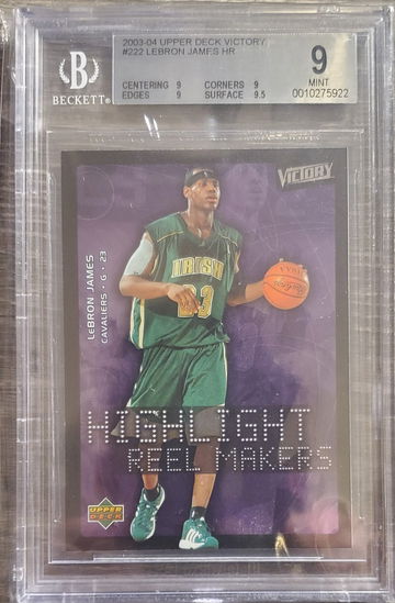 LeBron James 2003 Upper Deck Victory BGS 9 Rookie Highlight Reel Makers
