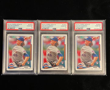 2014 TOPPS UPDATE JACOB DEGROM RC LOT (3) PSA 10 GEM MINT