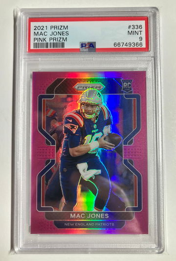 2021 Panini Prizm Mac Jones Pink Prizm #336 Mint PSA 9