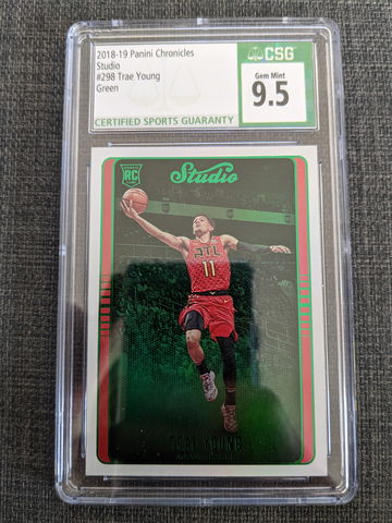 2018 Panini Chronicles Studio Trae Young #299 Green