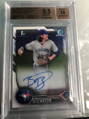Bo Bichette bowman chrome auto bgs 9.5 with 10 auto.True plus gem!