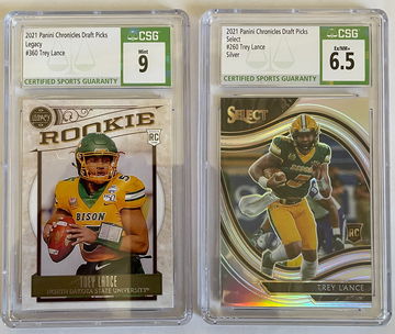 2021 Chronicles 9 and Draft Picks 6.5 Trey Lance 2 card lot