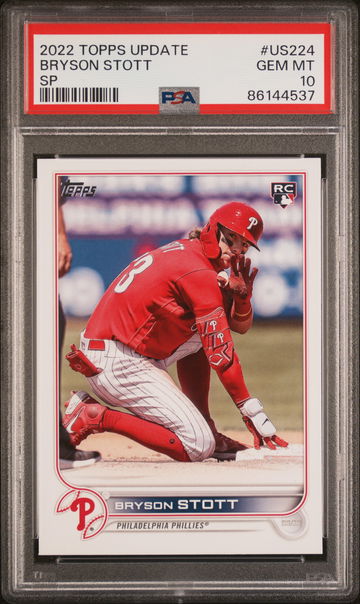 2022 Topps Update Red Jersey Variation Bryson Stott #US224 /99 PSA 10