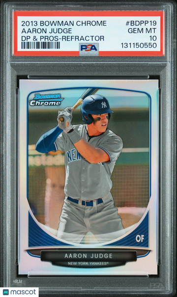 2013 Bowman Chrome Draft Picks & Prospects Aaron Judge #BDPP19 DP Refractor PSA 10
