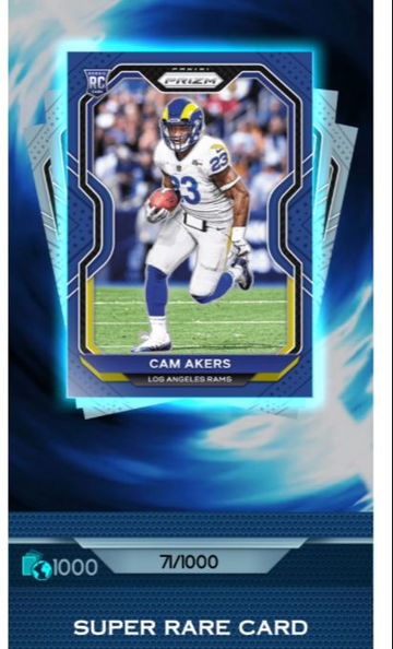 Panini Blitz 2020 Prizm Blue RC Cam Akers /1000