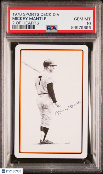 1978 Sports Deck Divison Mickey Mantle PSA 10 - Yankees - HOF - Two of Hearts