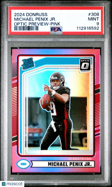 2024 Panini Donruss Michael Penix JR. #308 Optic Preview Pink PSA 9